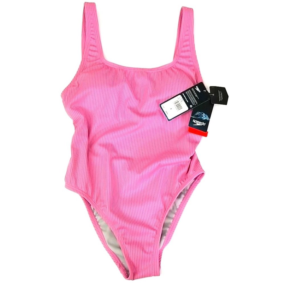 Speedo Stripe Logo One Piece Swimsuit
